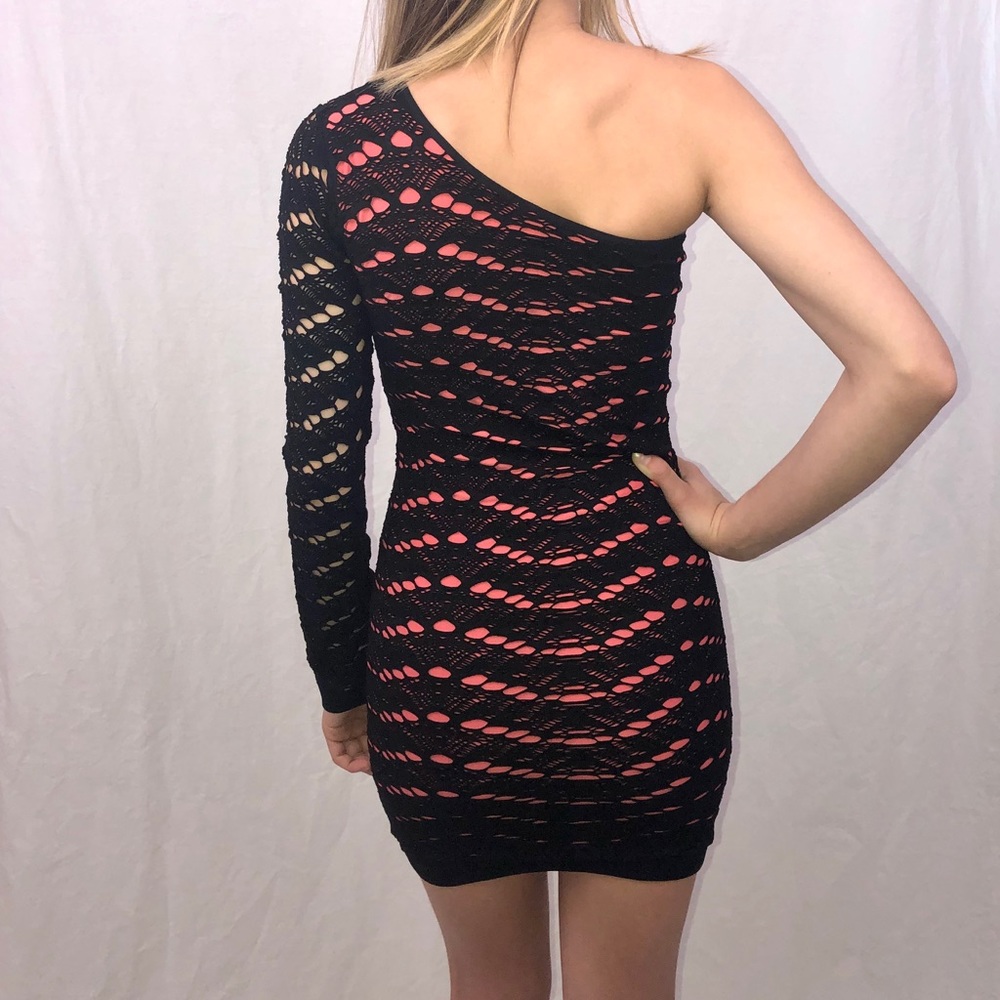 Asymmetrical one sleeve dress